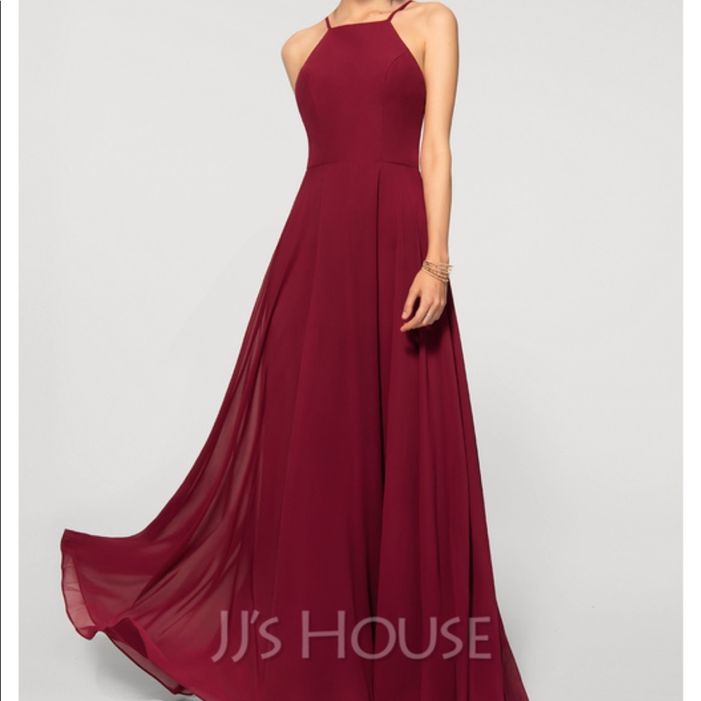 NWT JJs house bridesmaid dress in burgundy